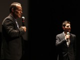 Sebastian Junger (left) in conversation with Realscreen's Adam Benzine during Hot Docs. Photo (c) David Spowart