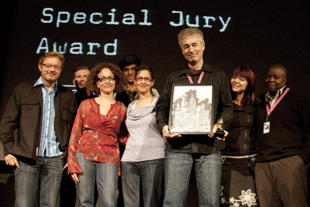 Steve James (third from right) accepting the Special Jury Award at Sheffield Doc/Fest Steve James (third from right) accepting the Special Jury Award at Sheffield Doc/Fest