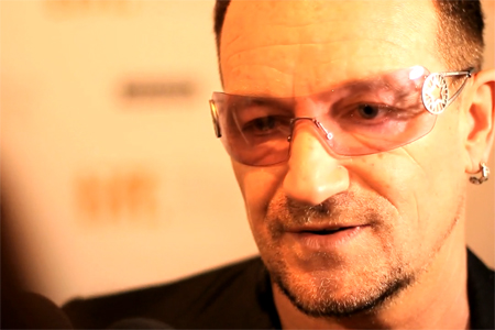 Bono from U2 on the red carpet at TIFF 2011. Picture courtesy of Crucial Pictures Bono from U2 on the red carpet at TIFF 2011. Picture courtesy of Crucial Pictures