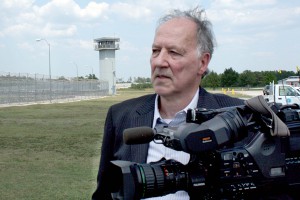 Werner Herzog at the Polunsky Unit in Texas, during filming of "Into The Abyss"