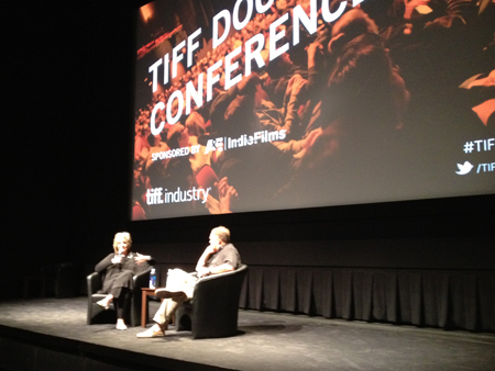 Sheila Nevins and John Anderson in conversation at TIFF's 2012 Doc Conference. Photo: Adam Benzine Sheila Nevins and John Anderson in conversation at TIFF's 2012 Doc Conference. Photo: Adam Benzine