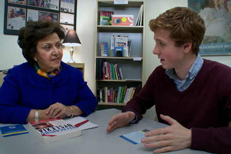 Dr. Sally Shaywit (left) and Dylan Redford in "The Big Picture: Rethinking Dyslexia". Photo: HBO Dr. Sally Shaywit (left) and Dylan Redford in "The Big Picture: Rethinking Dyslexia". Photo: HBO