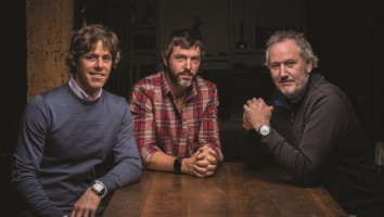 From left to right: Boat Rocker Media co-executive chairmen David Fortier and Ivan Schneeberg, CEO John Young. Photo: Matt Forsythe (From Playback)